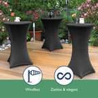 Beautissu 2er Set Stretch Stehtisch Husse Stella