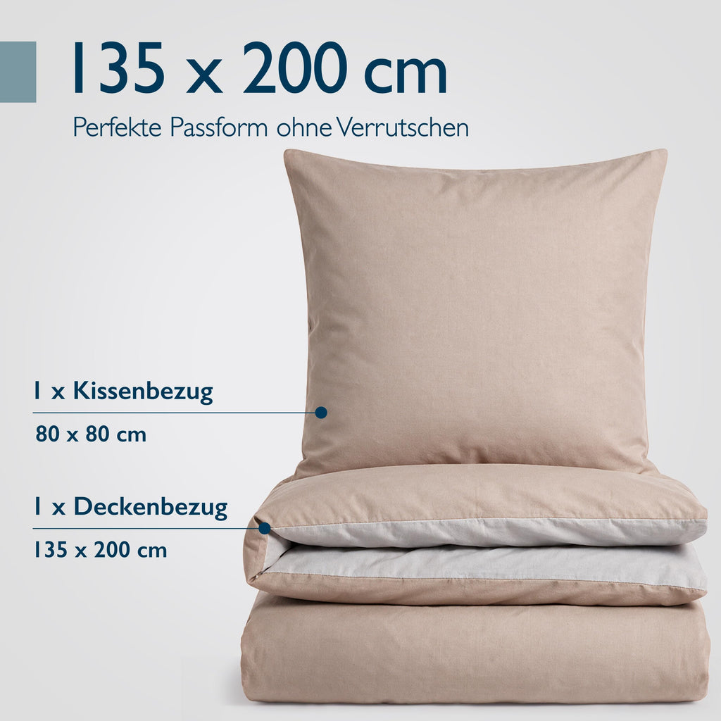 Beautissu Biber Bettwäsche 2tlg Winter Wendebettwäsche 100% Baumwolle