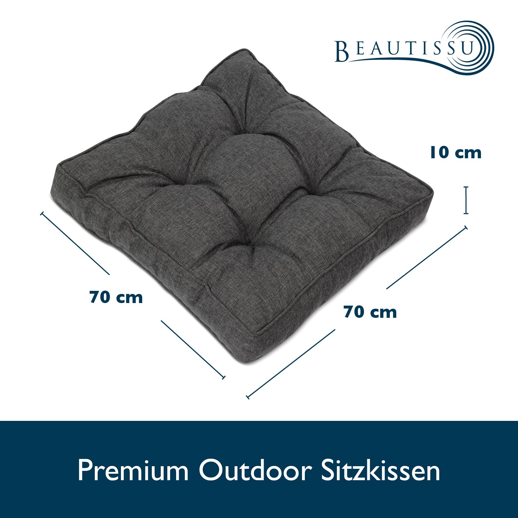 Beautissu Outdoor Loungekissen 60x60cm BeauFlair