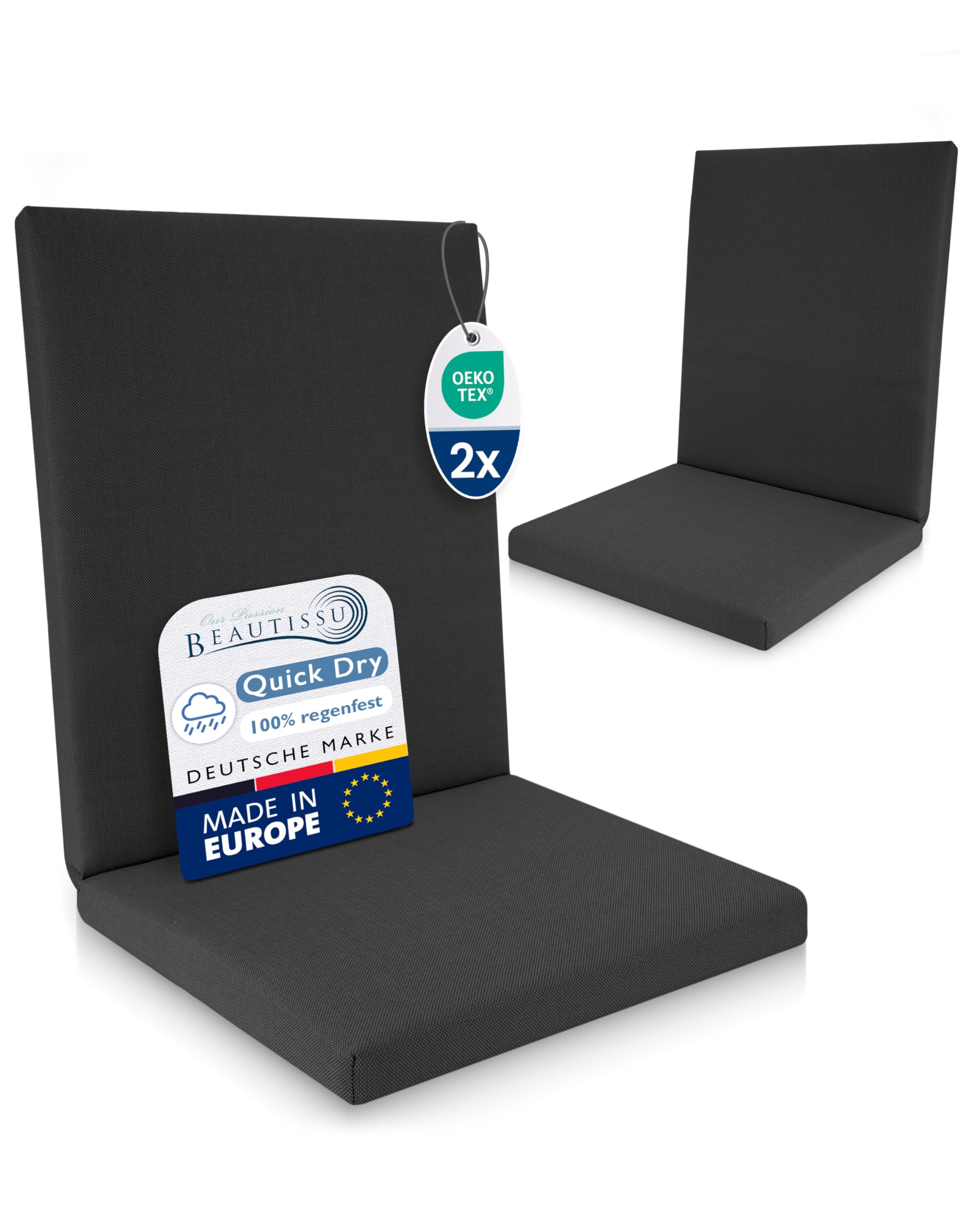 Beautissu Premium Niedriglehner Auflage 100x50cm