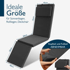 Beautissu Deckchair Auflage – 100% wasserdicht & wetterfest – QD-DC