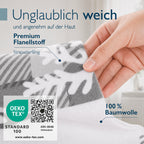 Beautissu Biber Bettwäsche 2tlg Winter Rentiermotiv 100% Baumwolle