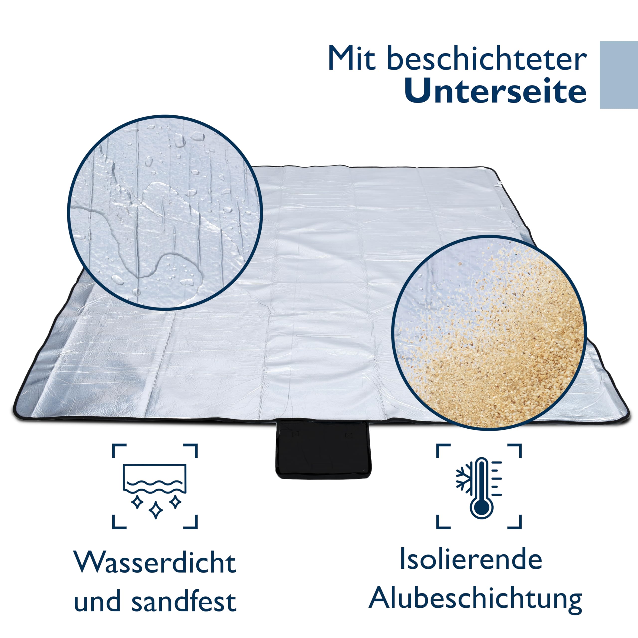 Beautissu XXL Picknickdecke Wasserdicht Isoliert Bella