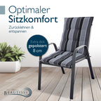 Beautissu Premium Niedriglehner Auflage Gartenstuhl 100x50cm Sun-NL