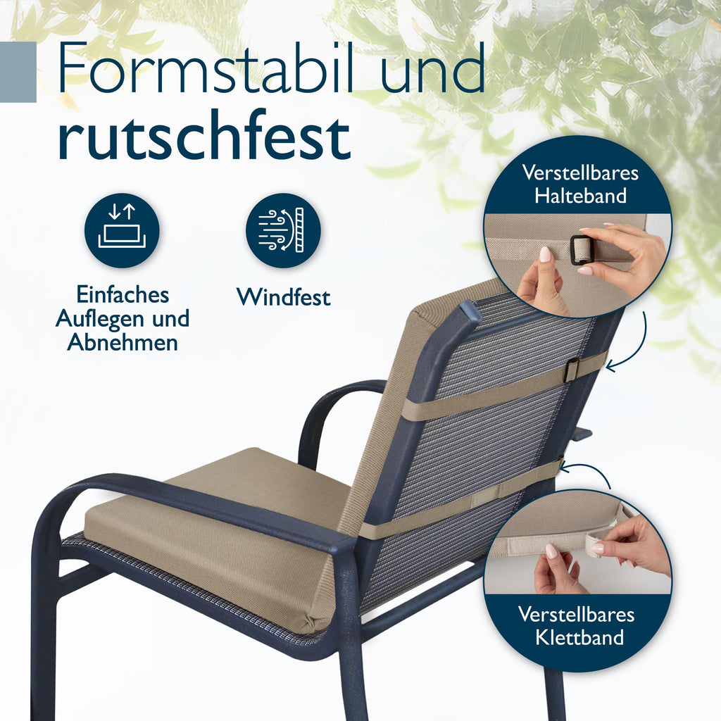 Beautissu Premium Niedriglehner Auflage 100x50cm