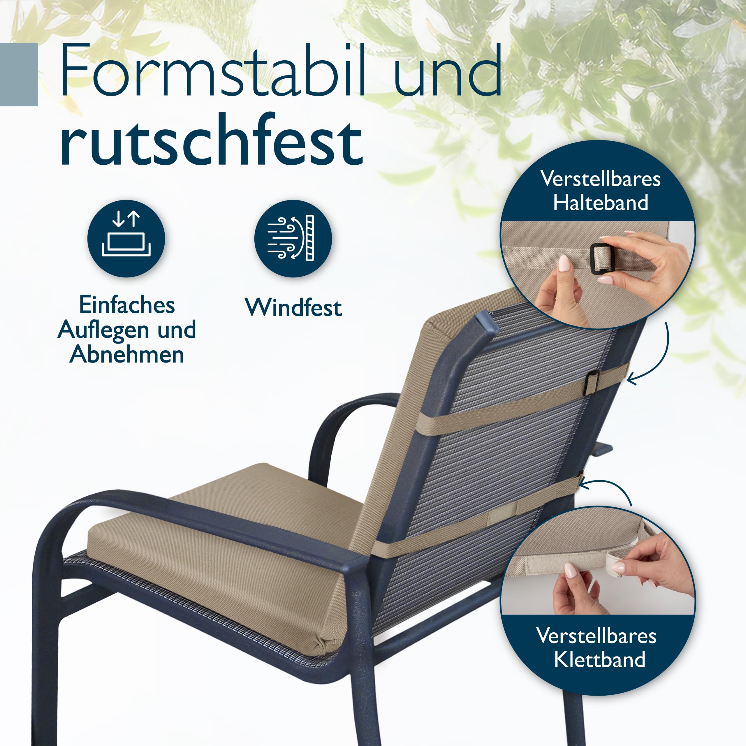 Beautissu Premium Niedriglehner Auflage 100x50cm