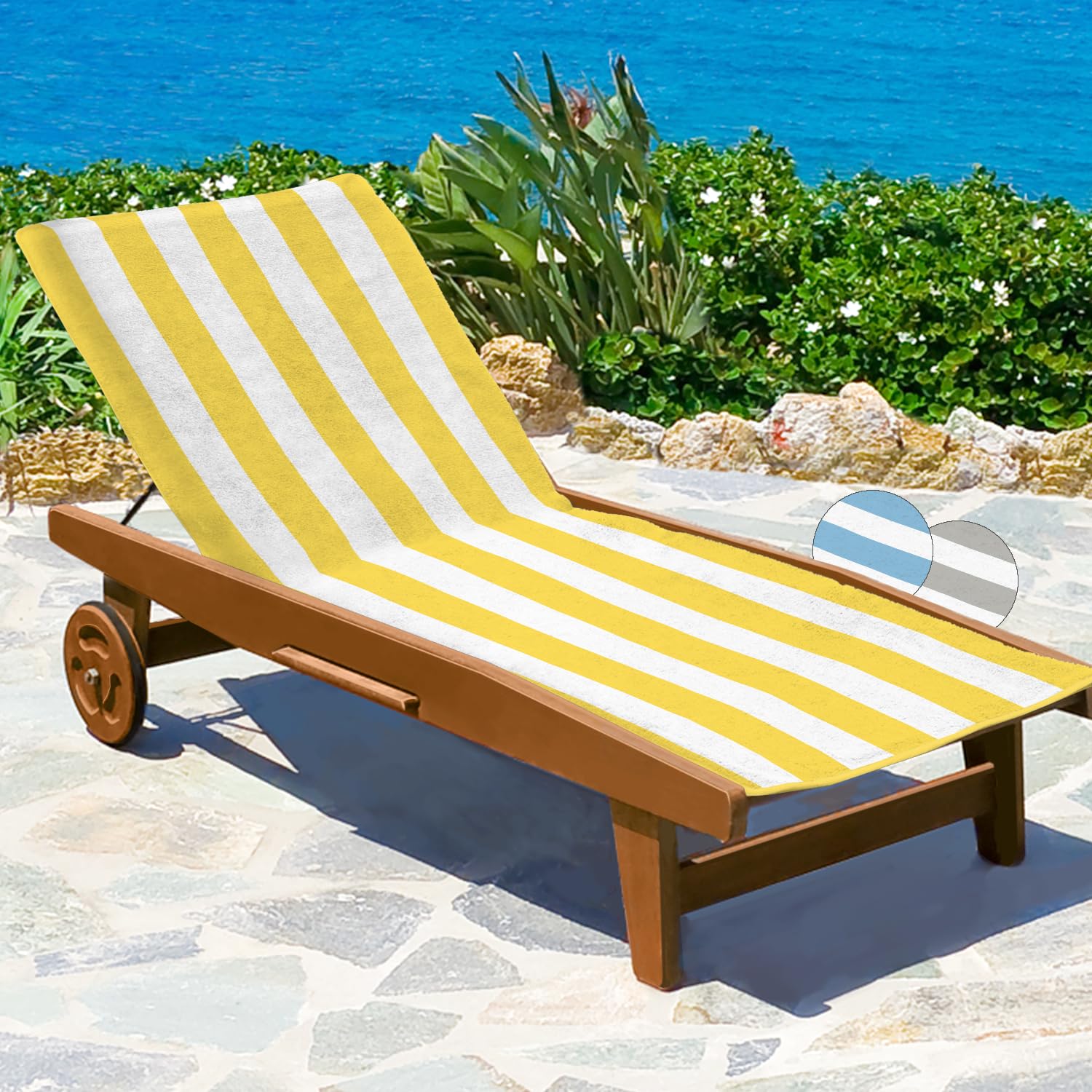 Beautissu Handtuch für Sonnenliege – 100% Baumwolle – Cassis