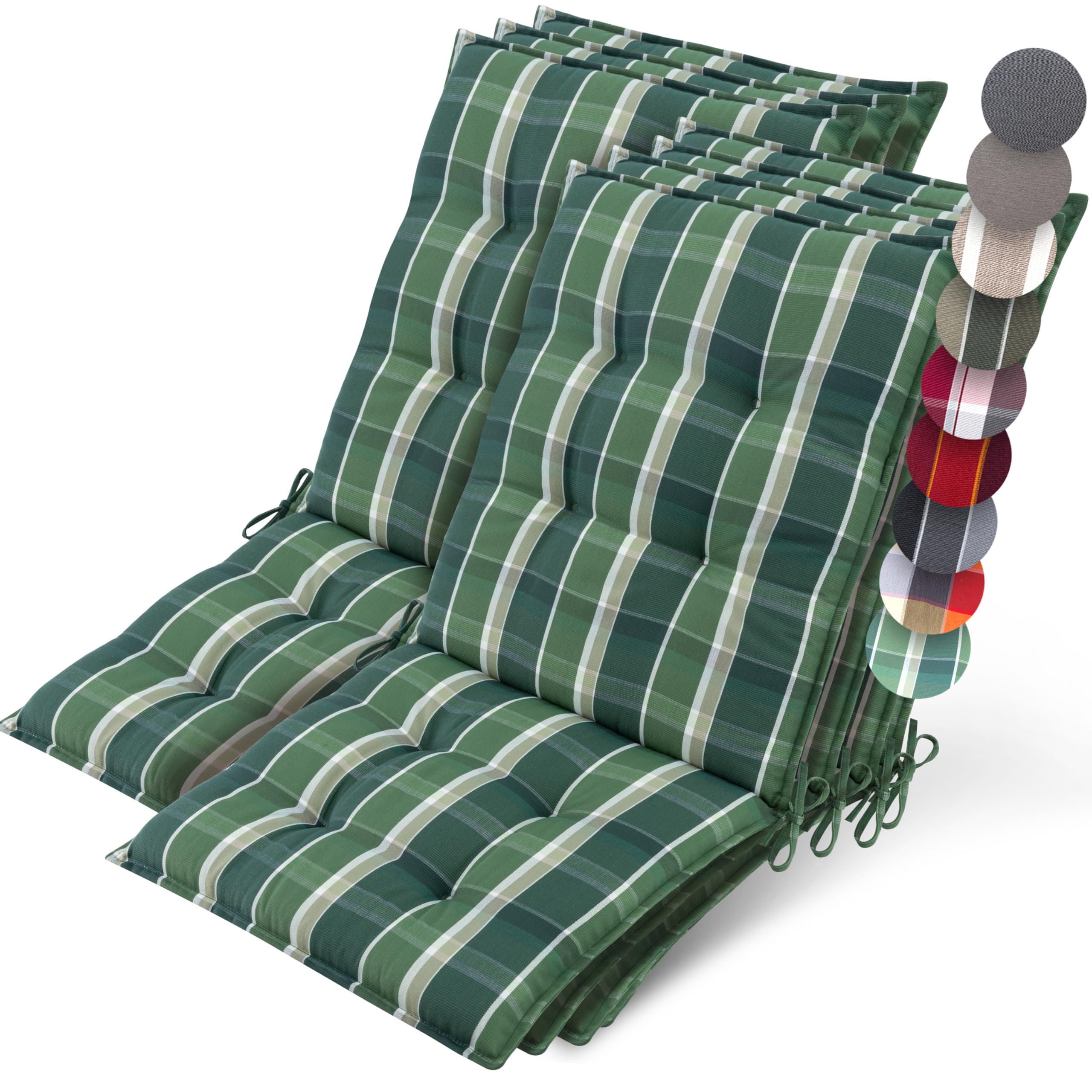 Beautissu Premium Niedriglehner Auflage Gartenstuhl 100x50cm Sun-NL