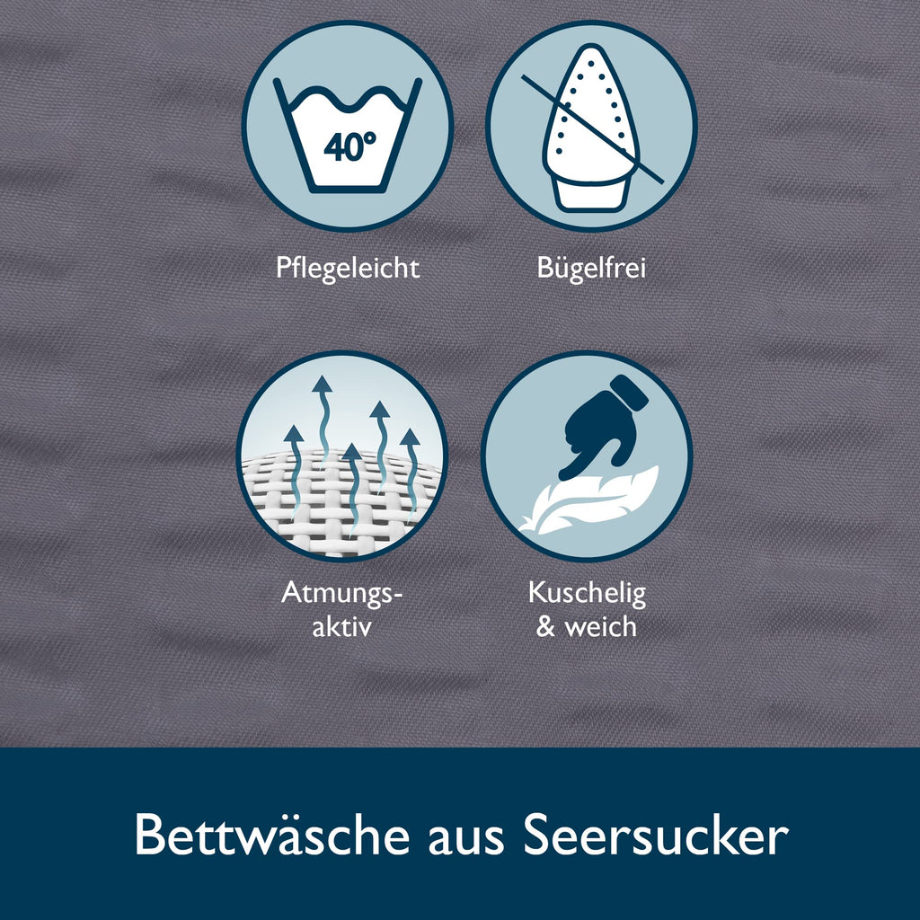 Beautissu Seersucker Bettwäsche Meline