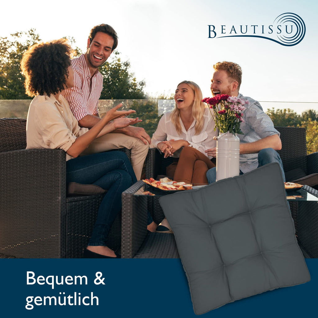 Beautissu Lounge Kissen Outdoor 50x50 cm xLuna