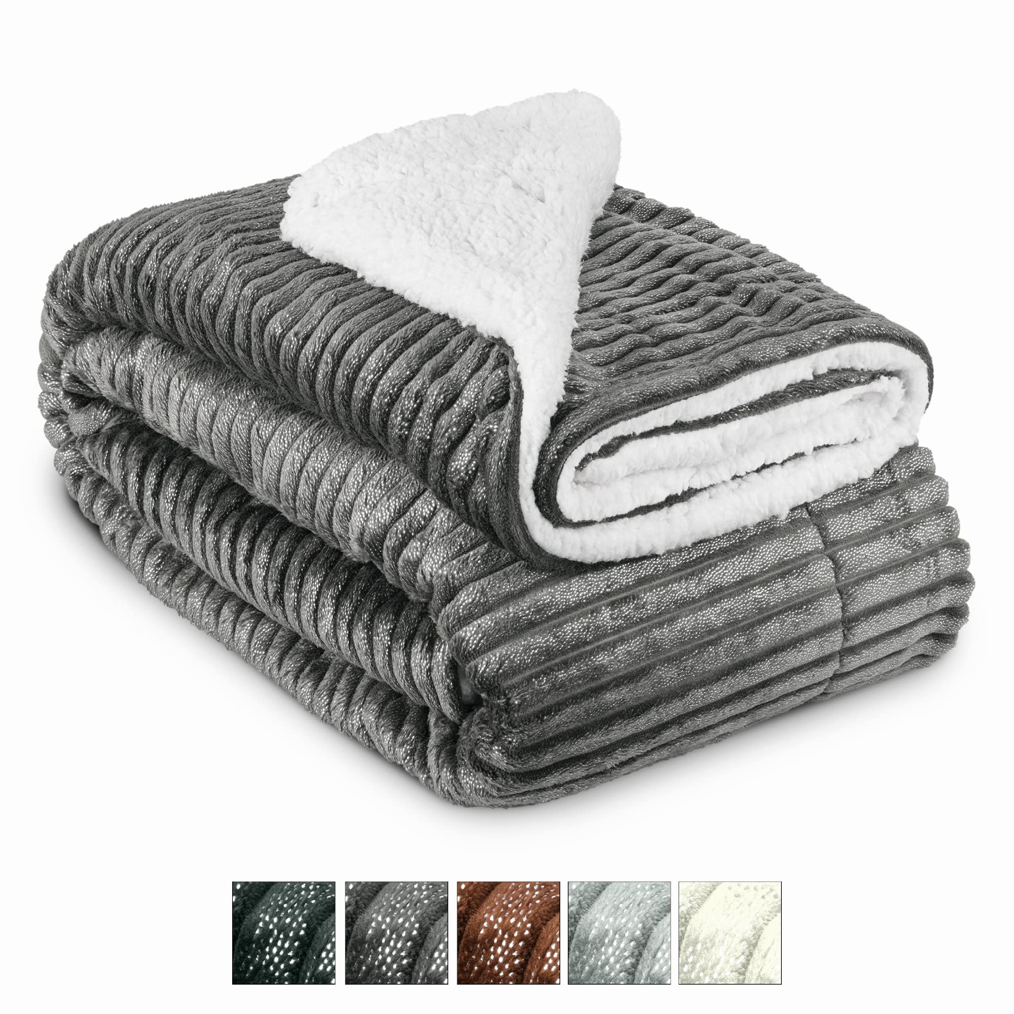 Beautissu Sherpa Decke Glitzereffekt Elisa