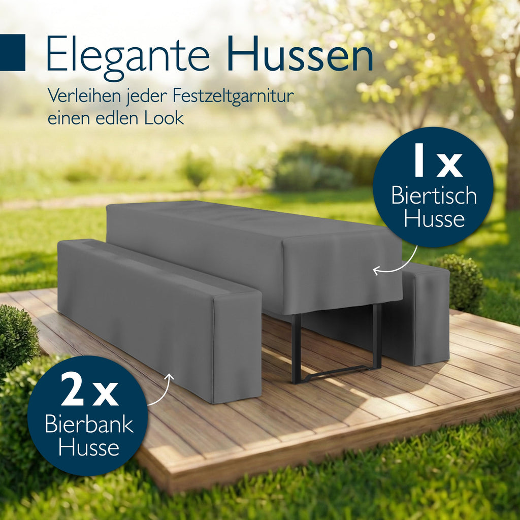 Beautissu Premium Biertischhussen Set – in div. Farben & Größen – Premium M