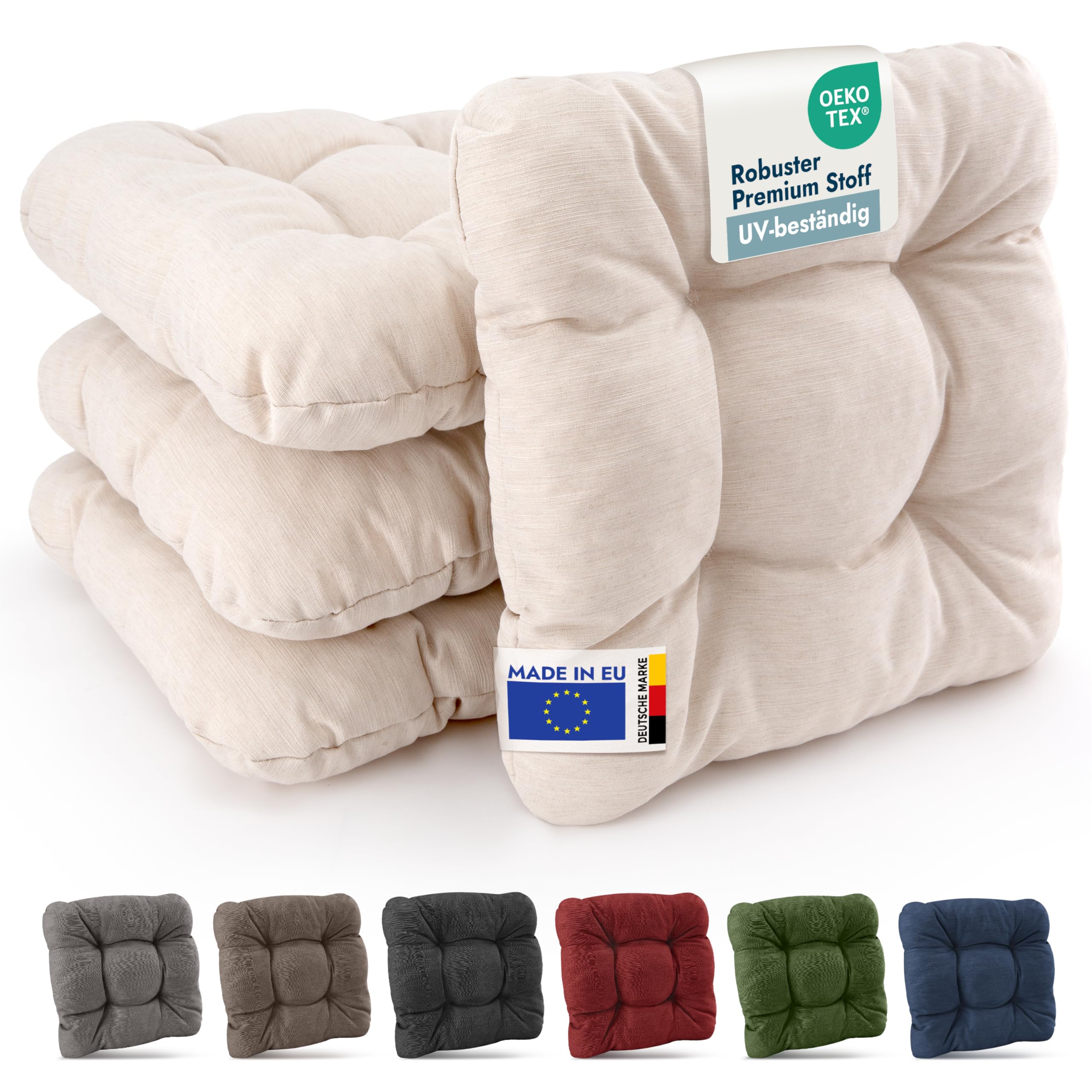 Beautissu 4er Set Premium Stuhlkissen 40x40 cm HighLux SK
