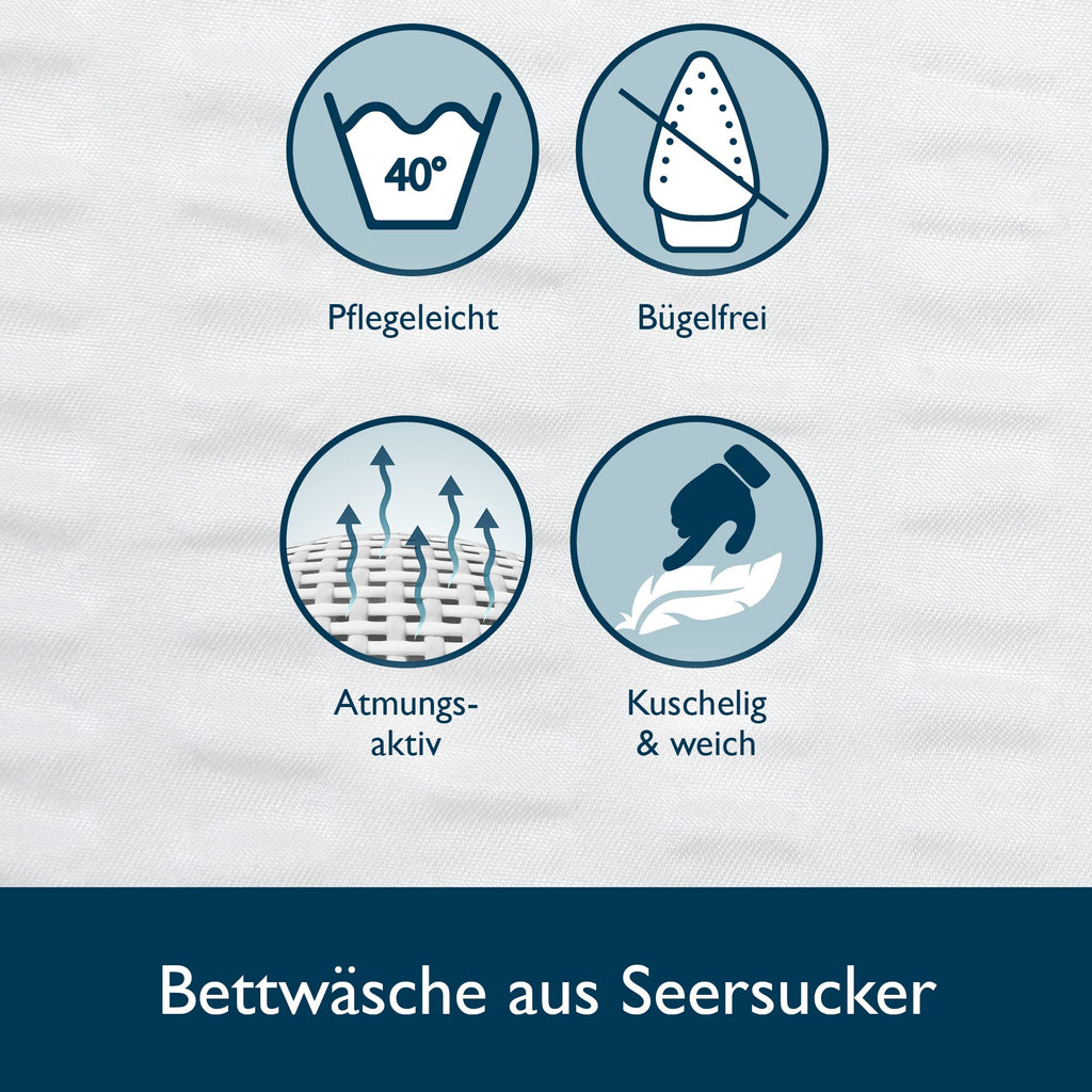 Beautissu Seersucker Bettwäsche Meline