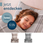 Beautissu Biber Bettwäsche 2tlg Winter Kariert 100% Baumwolle