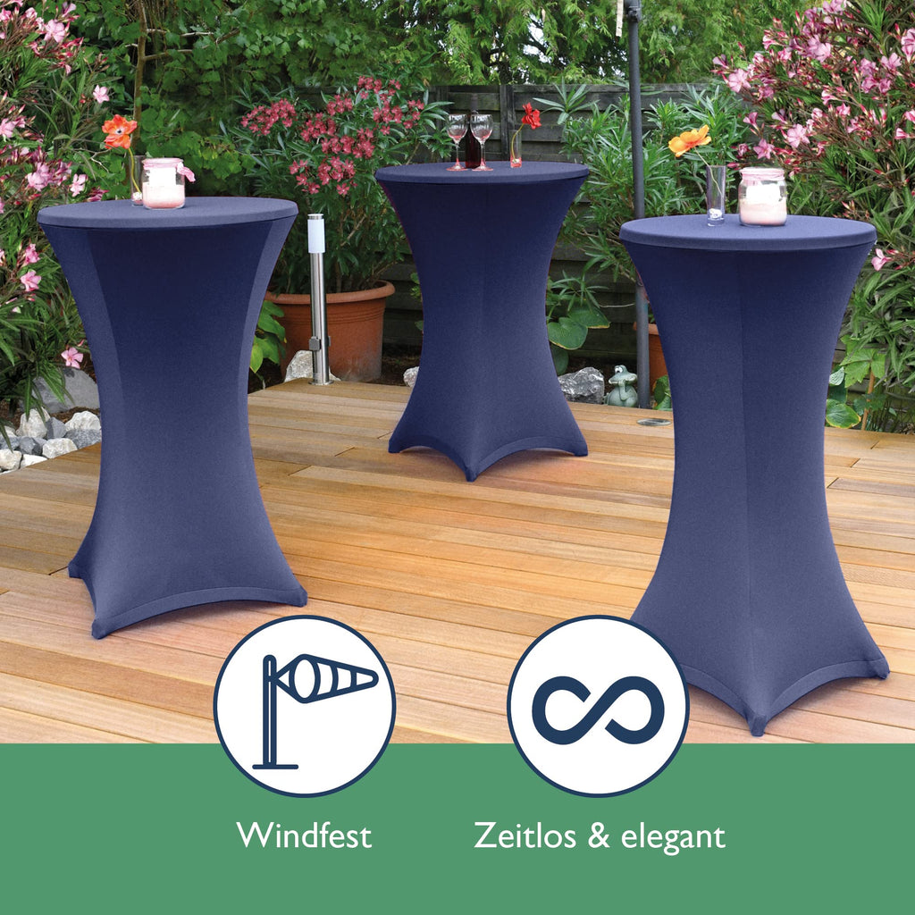 Beautissu Stehtisch mit Husse im Set – in div. Größen & Farben - Bellini & Stella
