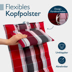 Beautissu 6er Set Premium Hochlehner Auflage Kopfpolster 120x50cm Sun-HL