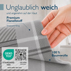 Beautissu Biber Bettwäsche 2tlg Winter Kariert 100% Baumwolle