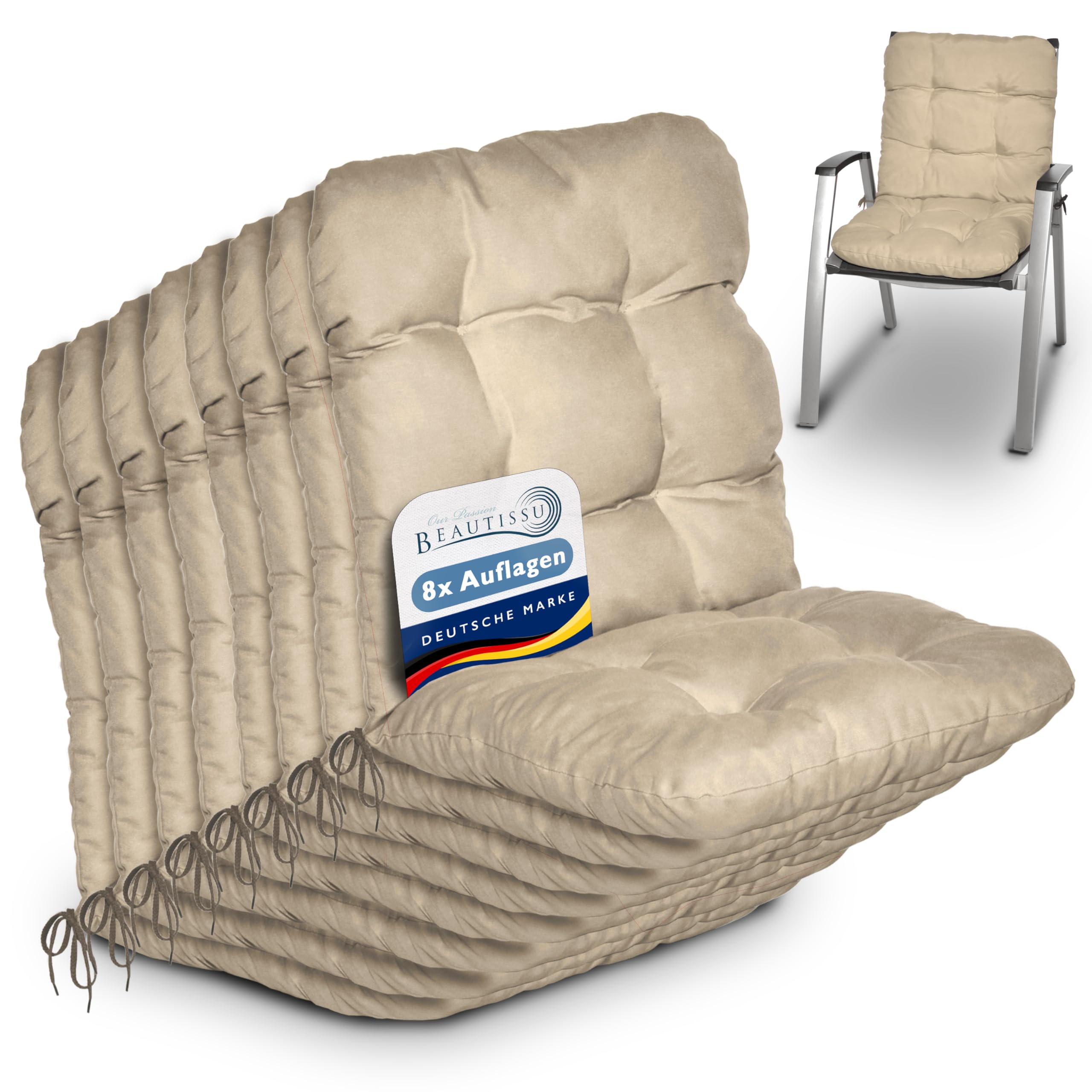 Beautissu Niedriglehner Auflagen Set Flair NL 100x50x8cm