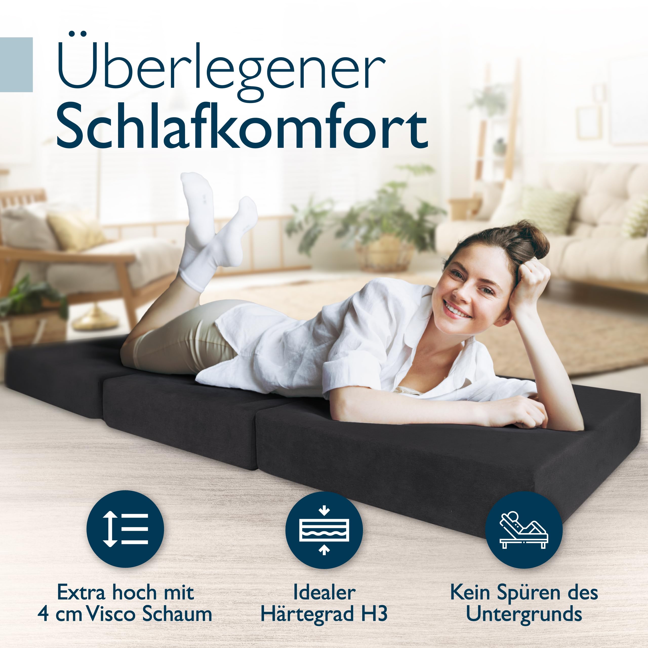 Beautissu Premium XL Klappmatratze  inkl. Tasche