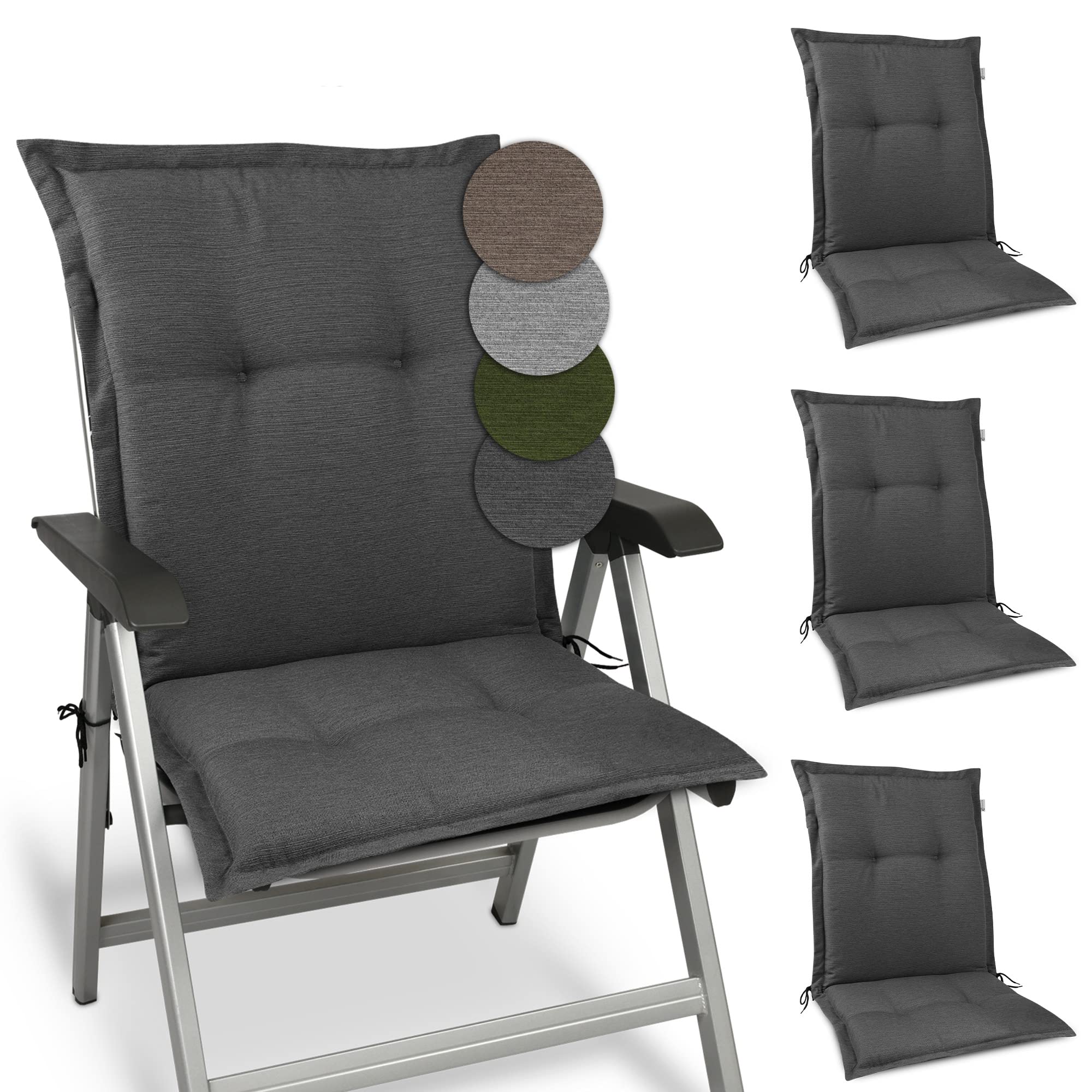 Beautissu Premium Gartenstuhlauflage Niedriglehner 105x50x7cm HighLux NL