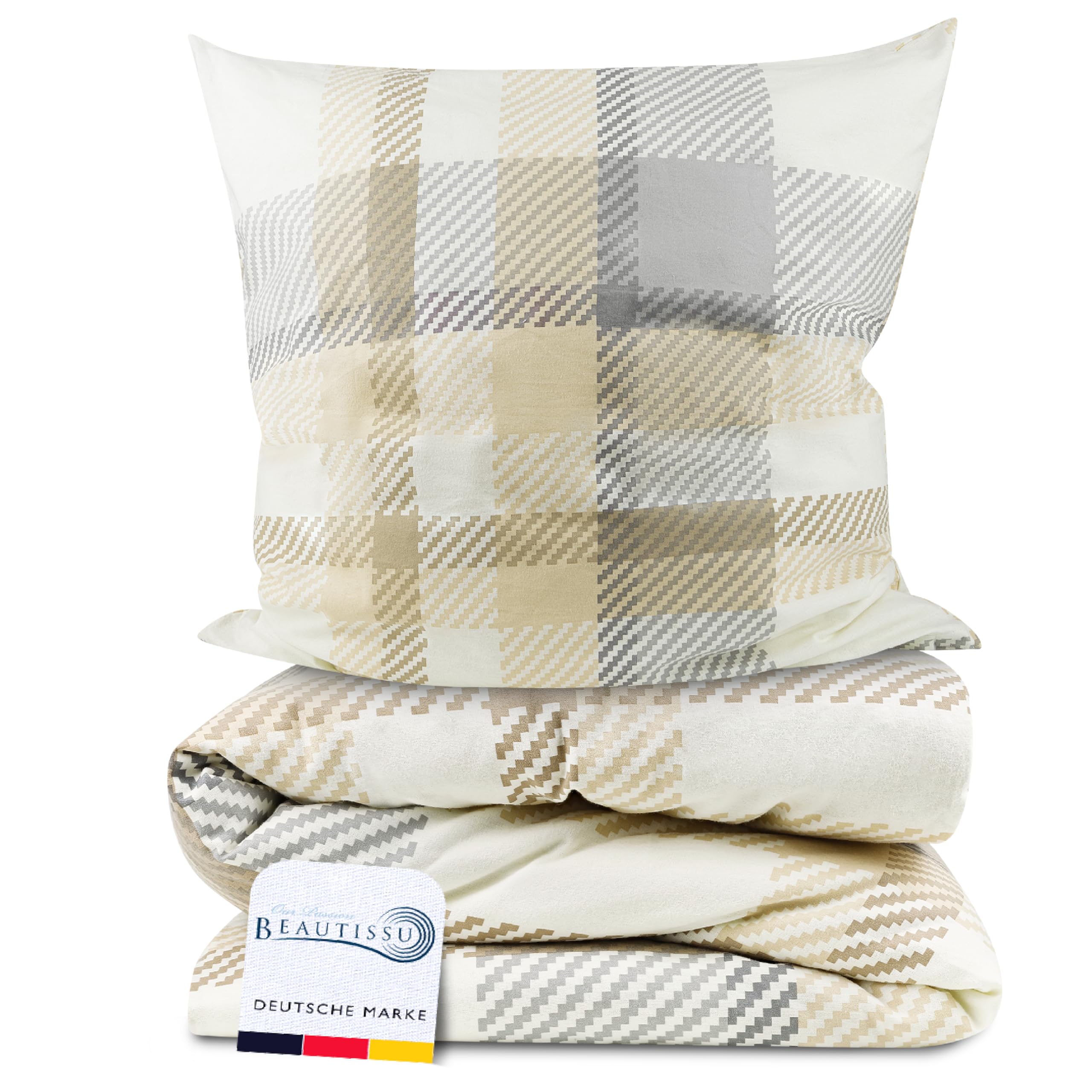 Beautissu Biber Bettwäsche Mira Beige