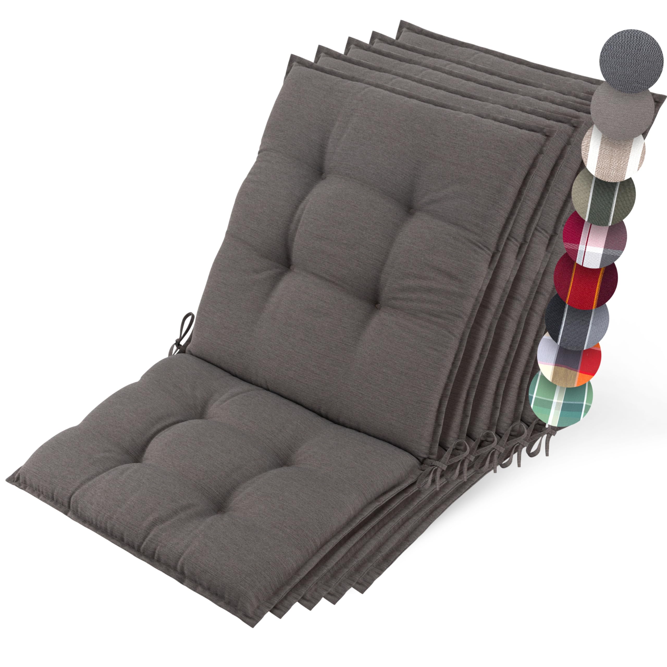 Beautissu Premium Niedriglehner Auflage Gartenstuhl 100x50cm Sun-NL