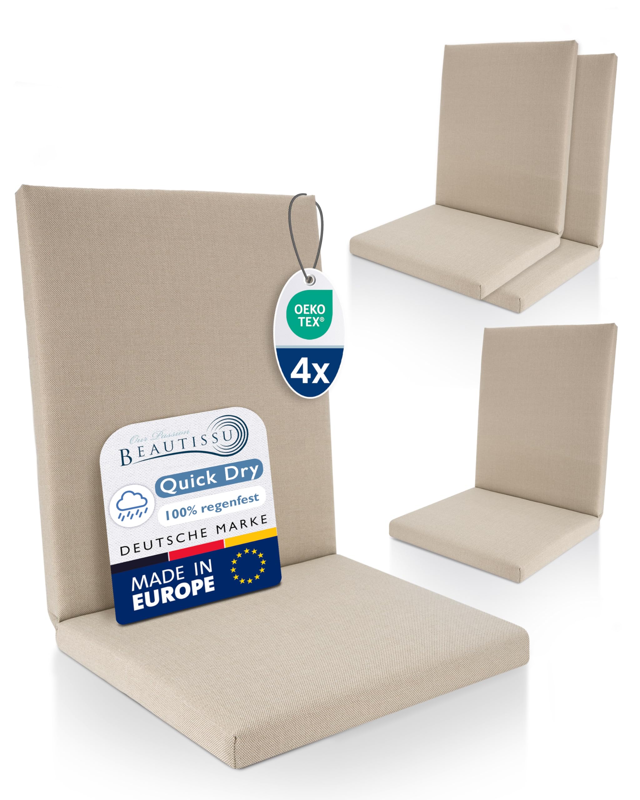 Beautissu Premium Niedriglehner Auflage 100x50cm