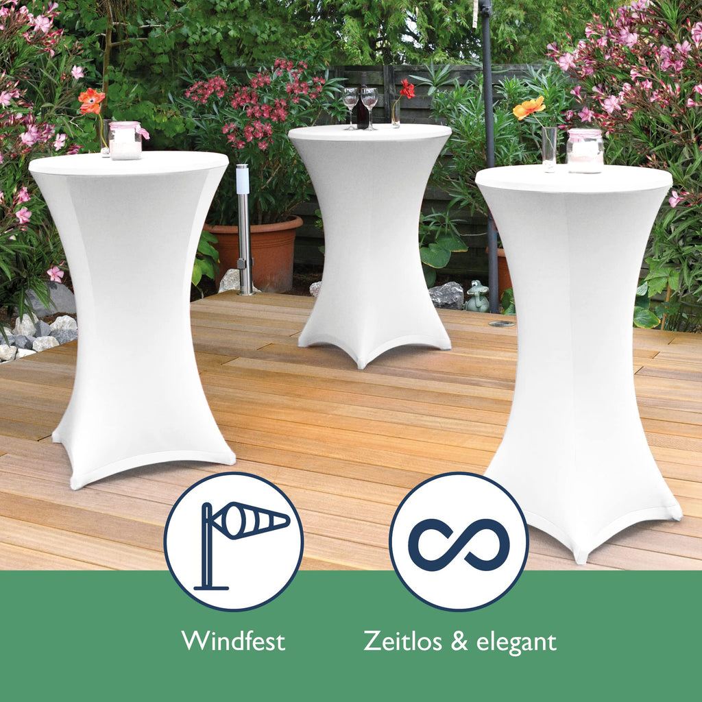 Beautissu 2er Set Stretch Stehtisch Husse Stella