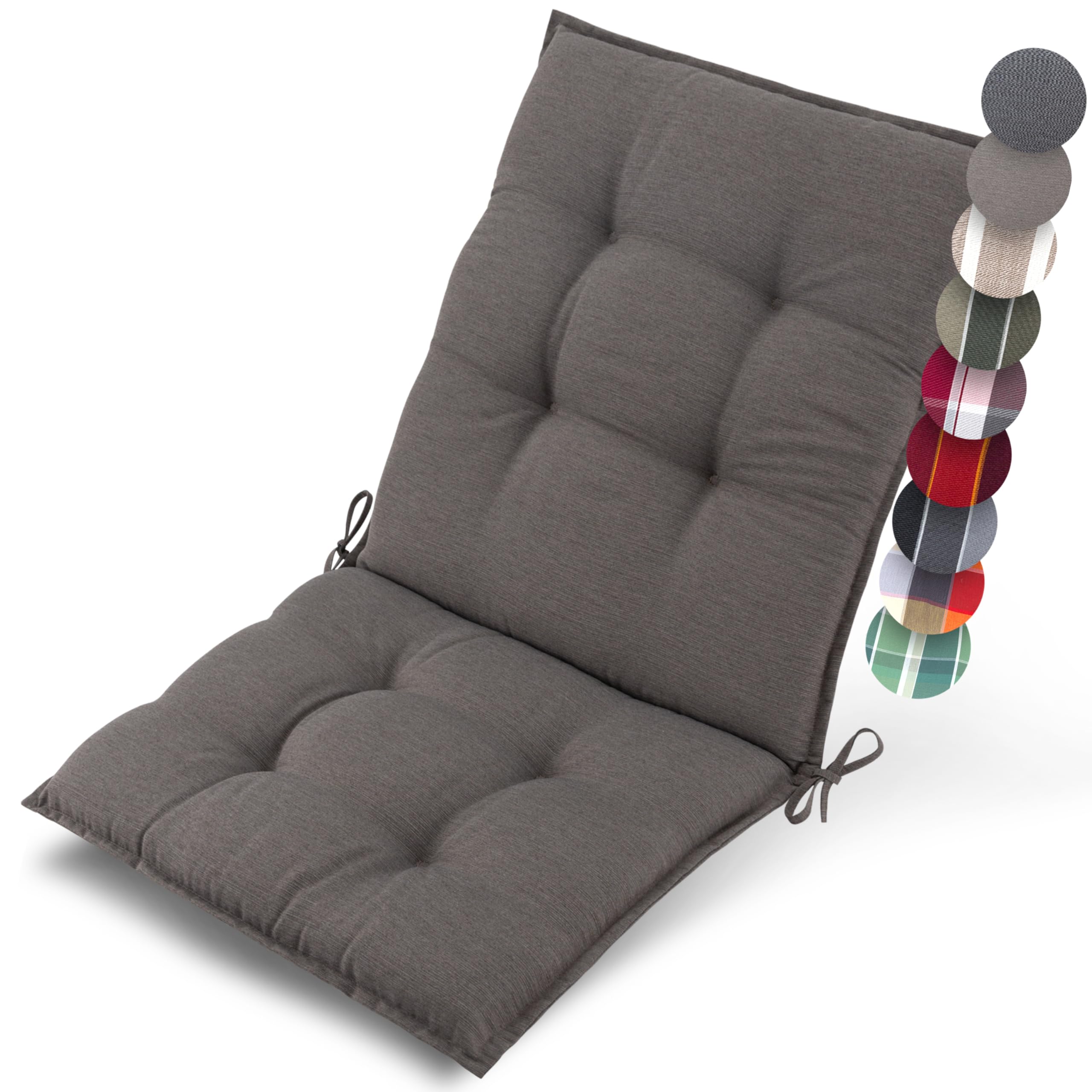 Beautissu Premium Niedriglehner Auflage Gartenstuhl 100x50cm Sun-NL