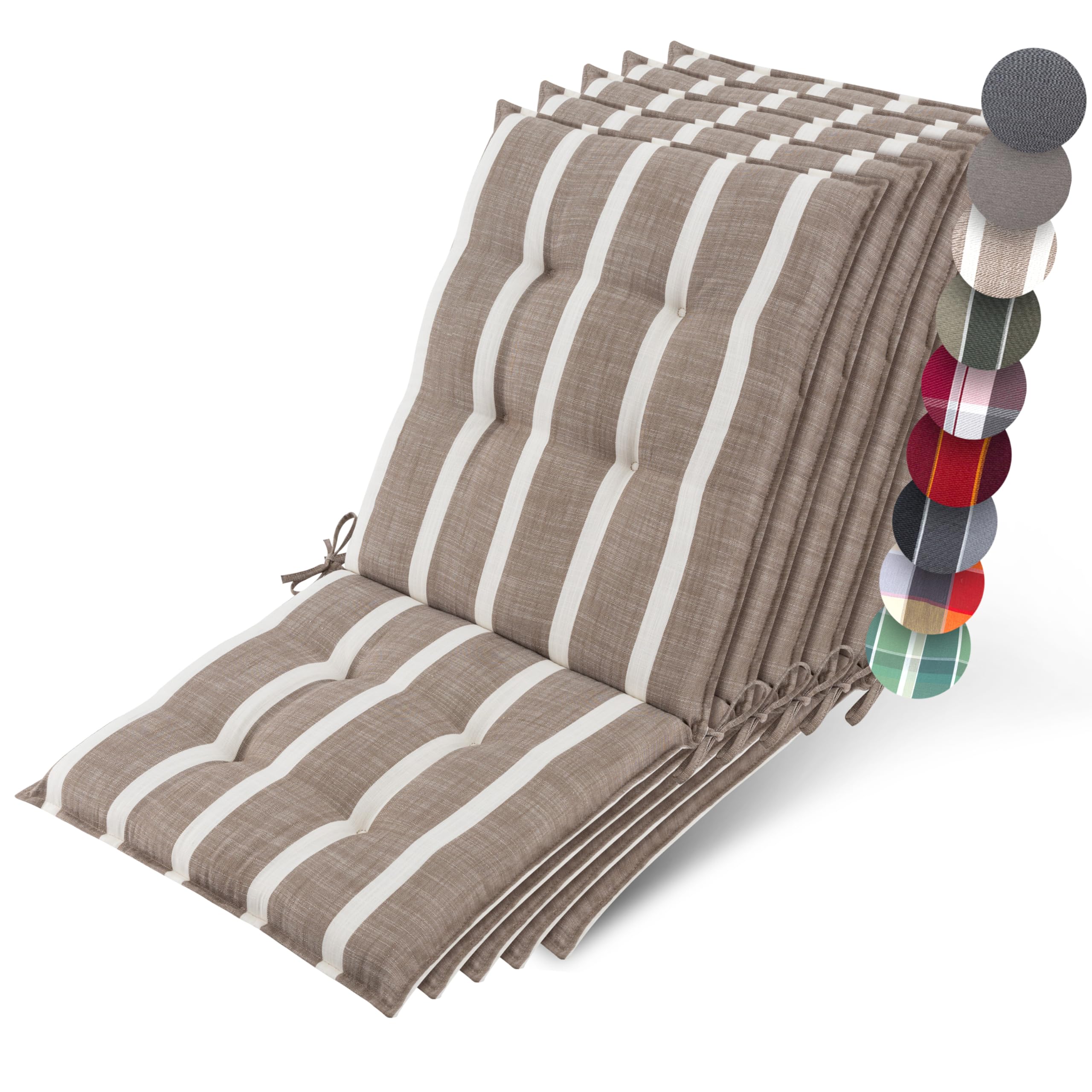 Beautissu Premium Niedriglehner Auflage Gartenstuhl 100x50cm Sun-NL