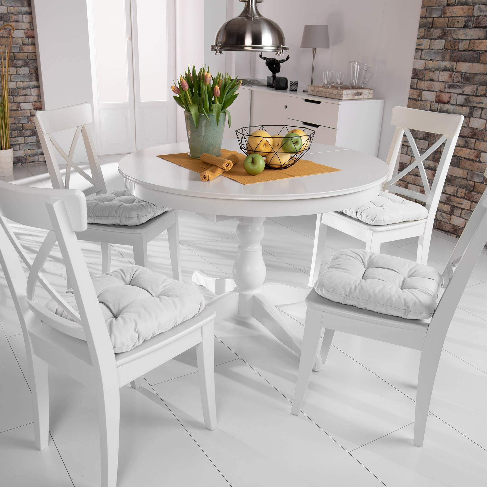 Beautissu 4er Set Sitzkissen 40x40 cm Lisa