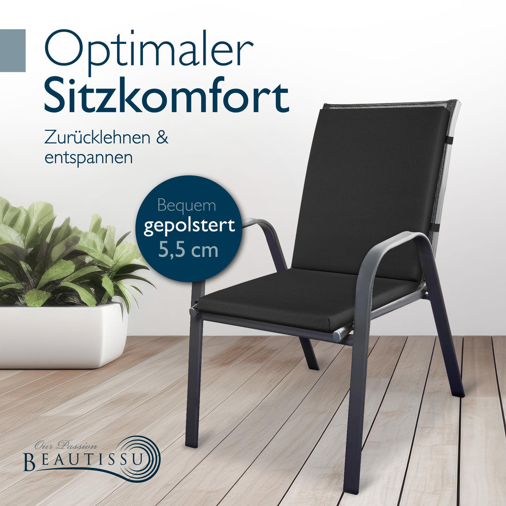 Beautissu Premium Niedriglehner Auflage 100x50cm