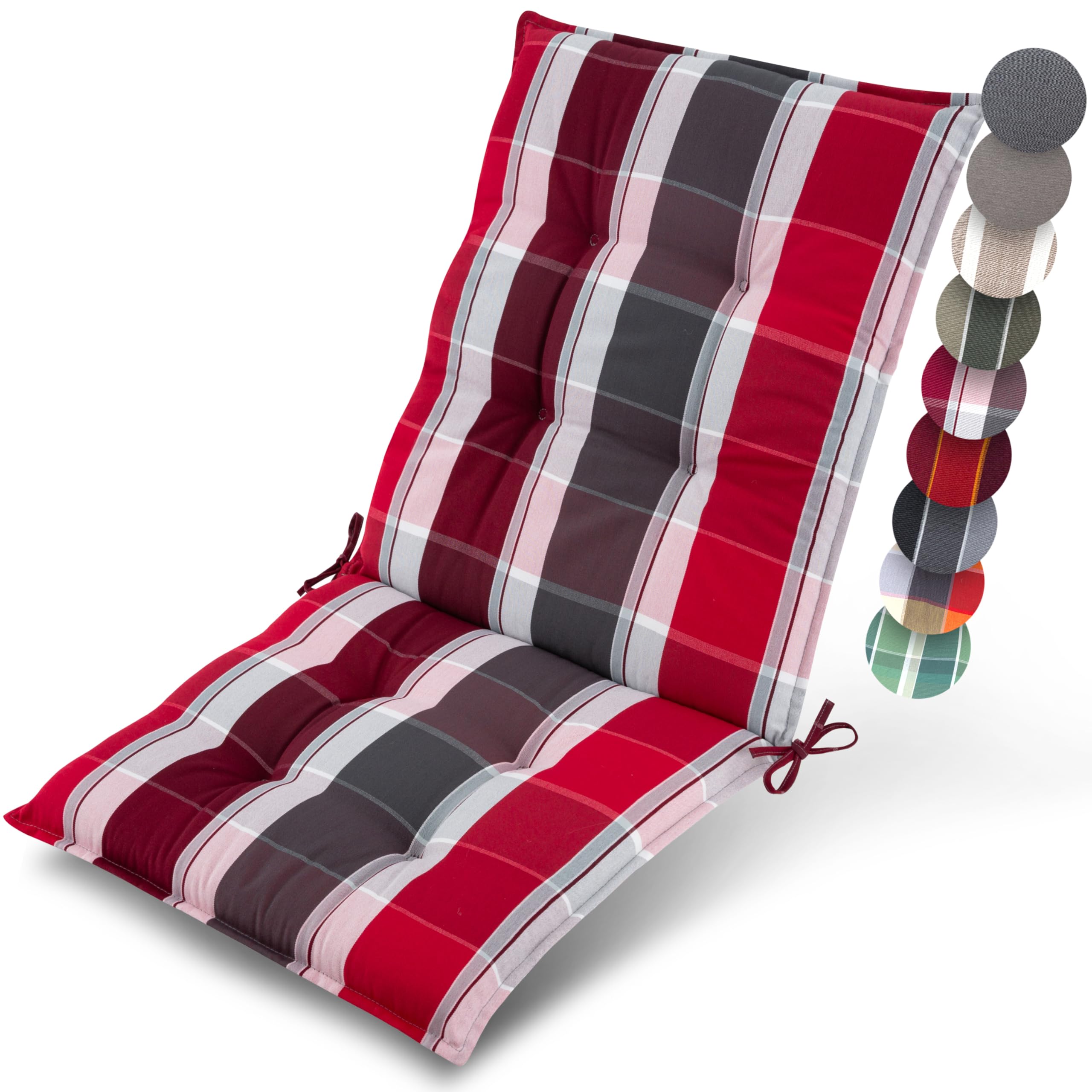 Beautissu Premium Niedriglehner Auflage Gartenstuhl 100x50cm Sun-NL