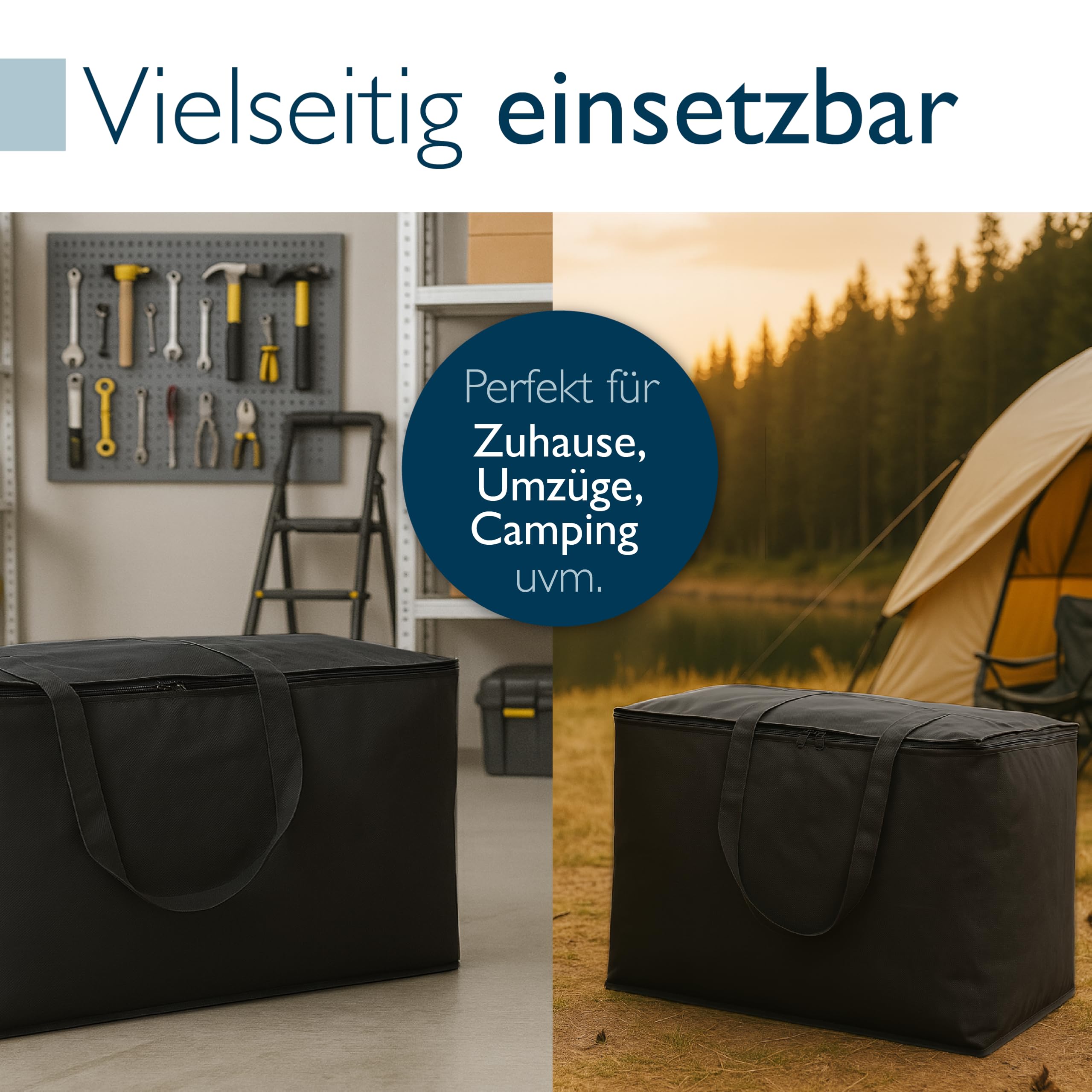 Beautissu Große Aufbewahrungstasche für Bettdecken, Kopfkissen, Klappmatratze