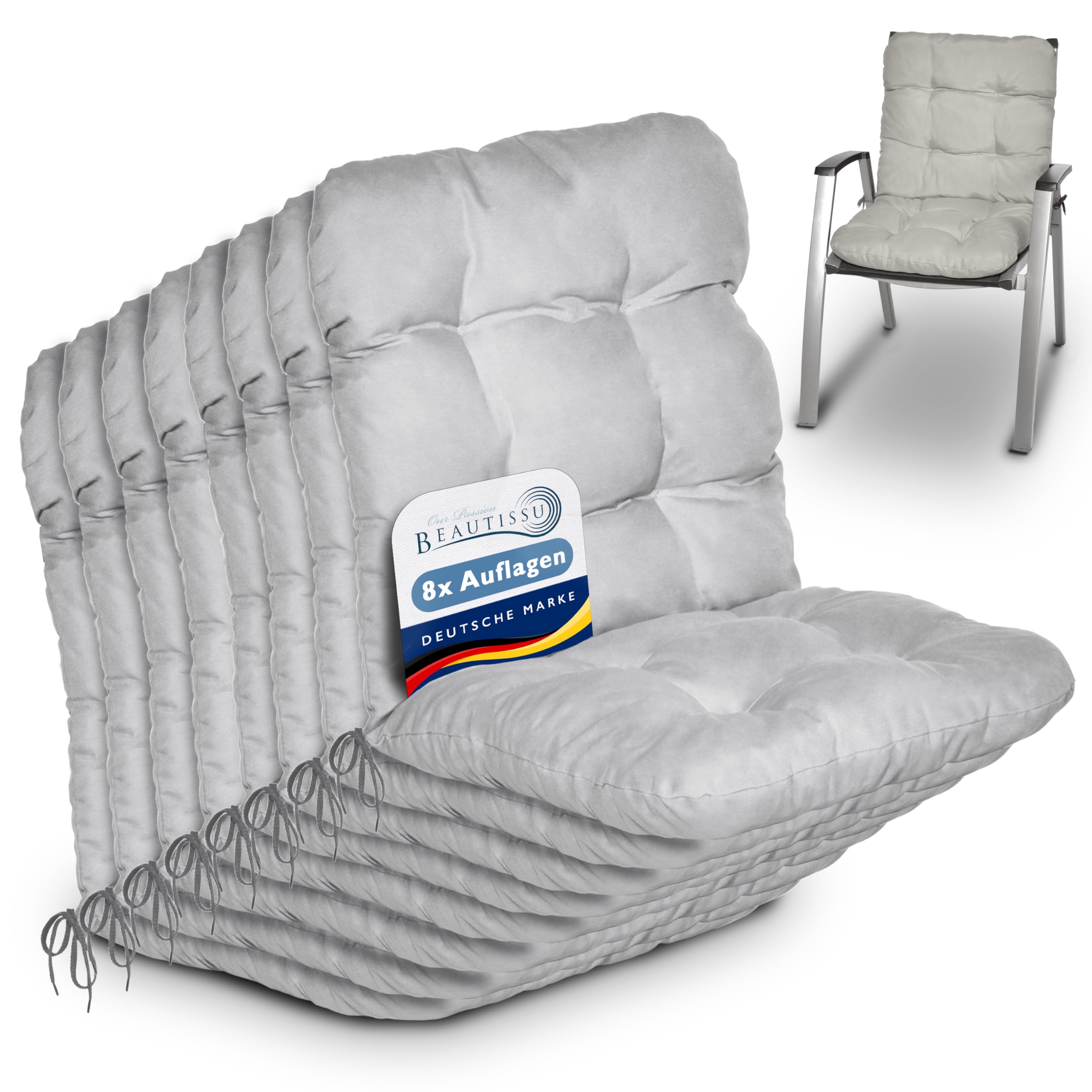 Beautissu Niedriglehner Auflagen Set Flair NL 100x50x8cm