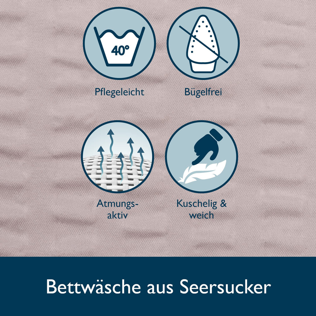 Beautissu Seersucker Bettwäsche Meline
