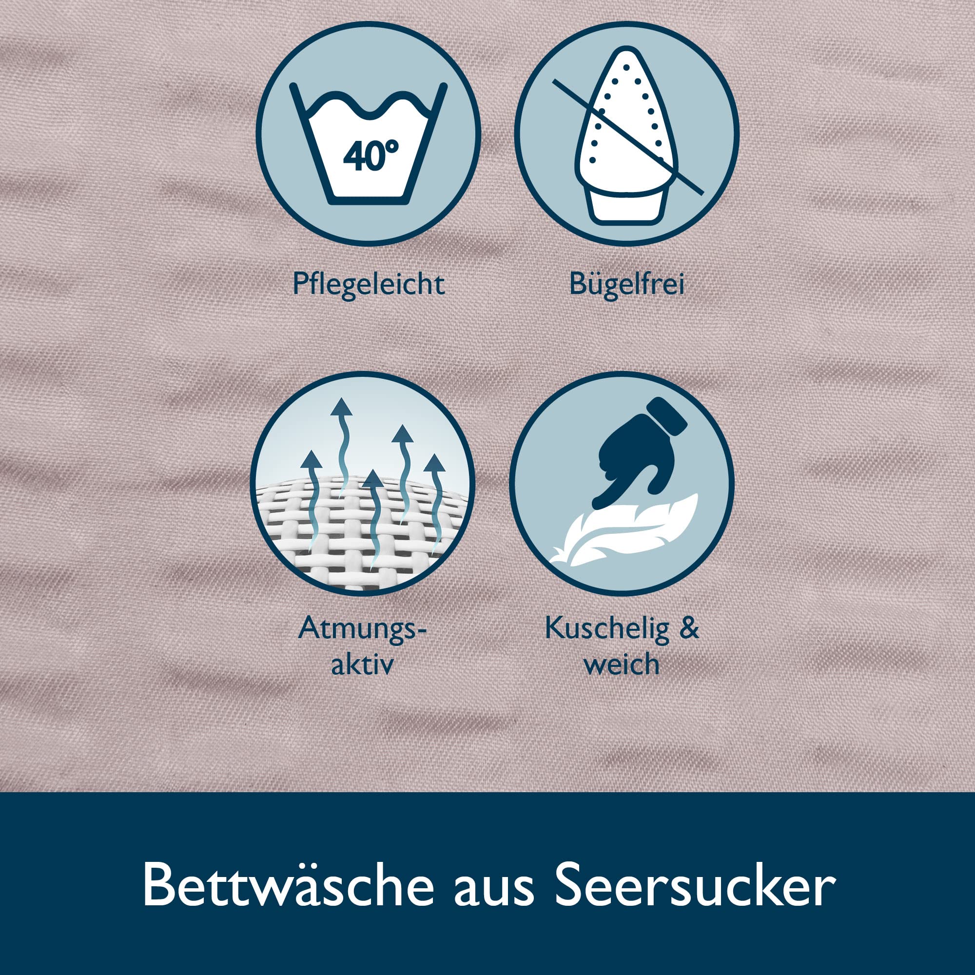Beautissu Seersucker Bettwäsche Meline