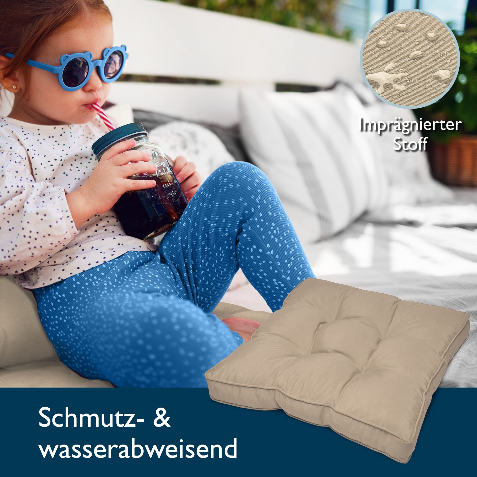 Beautissu Lounge Kissen Outdoor