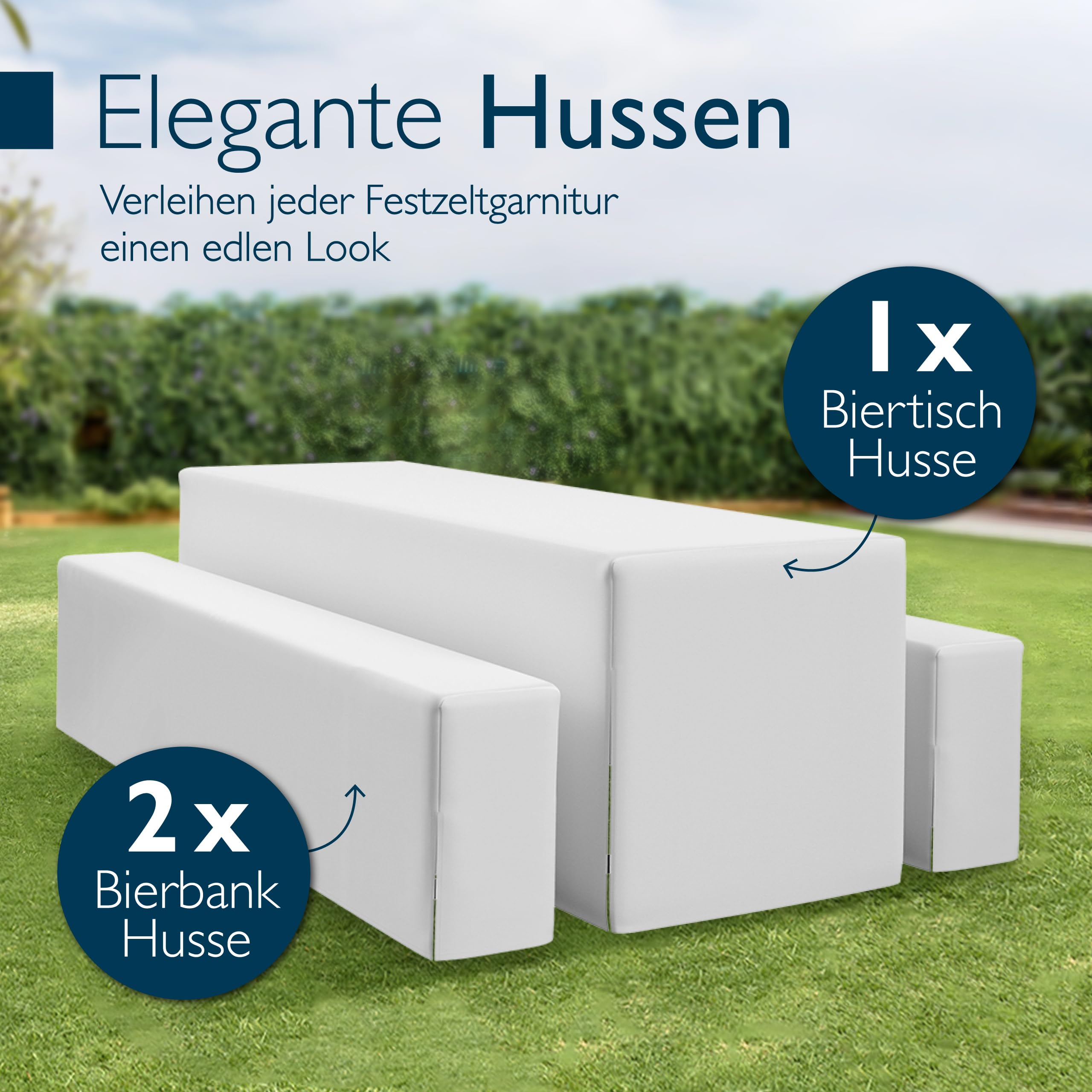 Beautissu 3tlg Biertischhussen Set