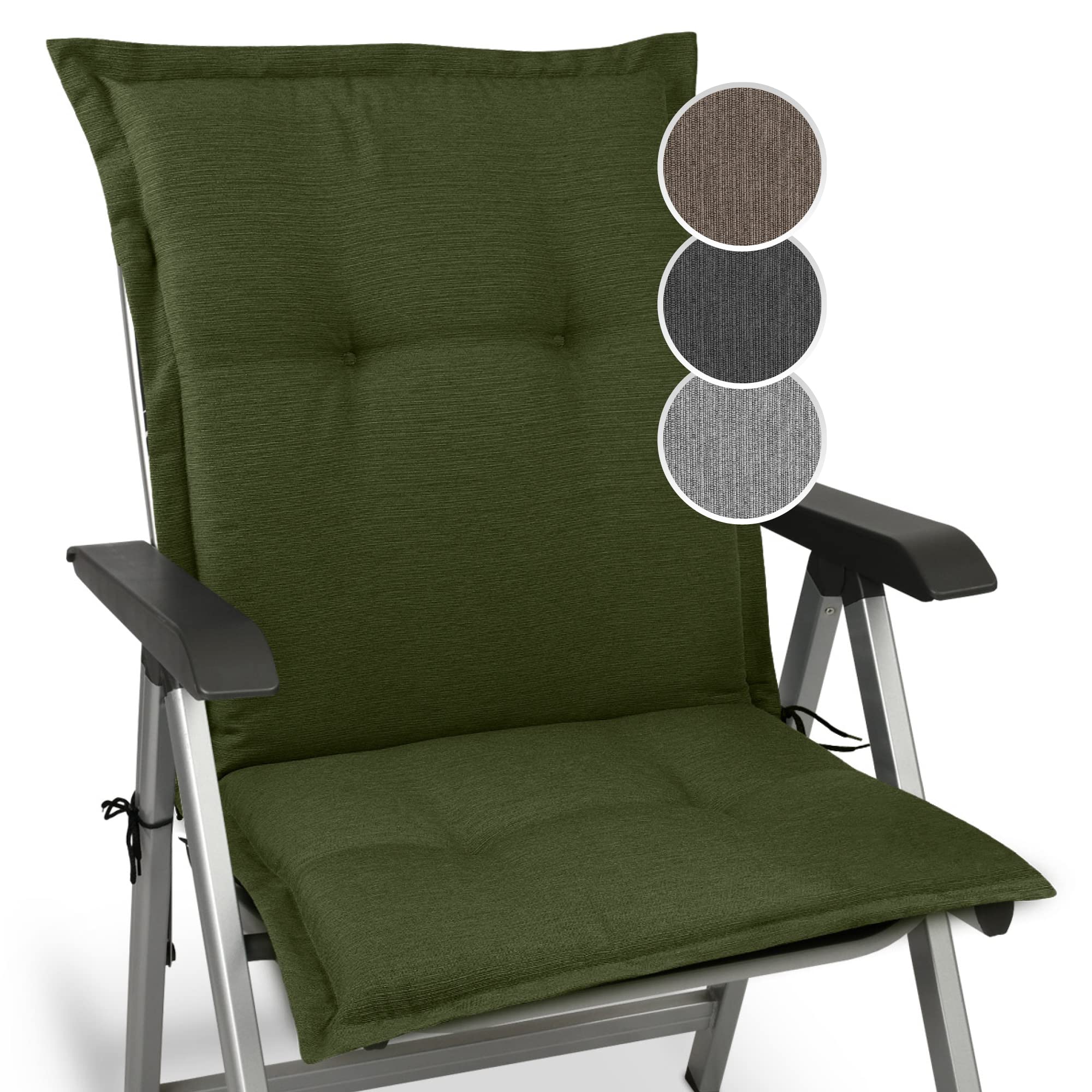 Beautissu Premium Gartenstuhlauflage Niedriglehner 105x50x7cm HighLux NL