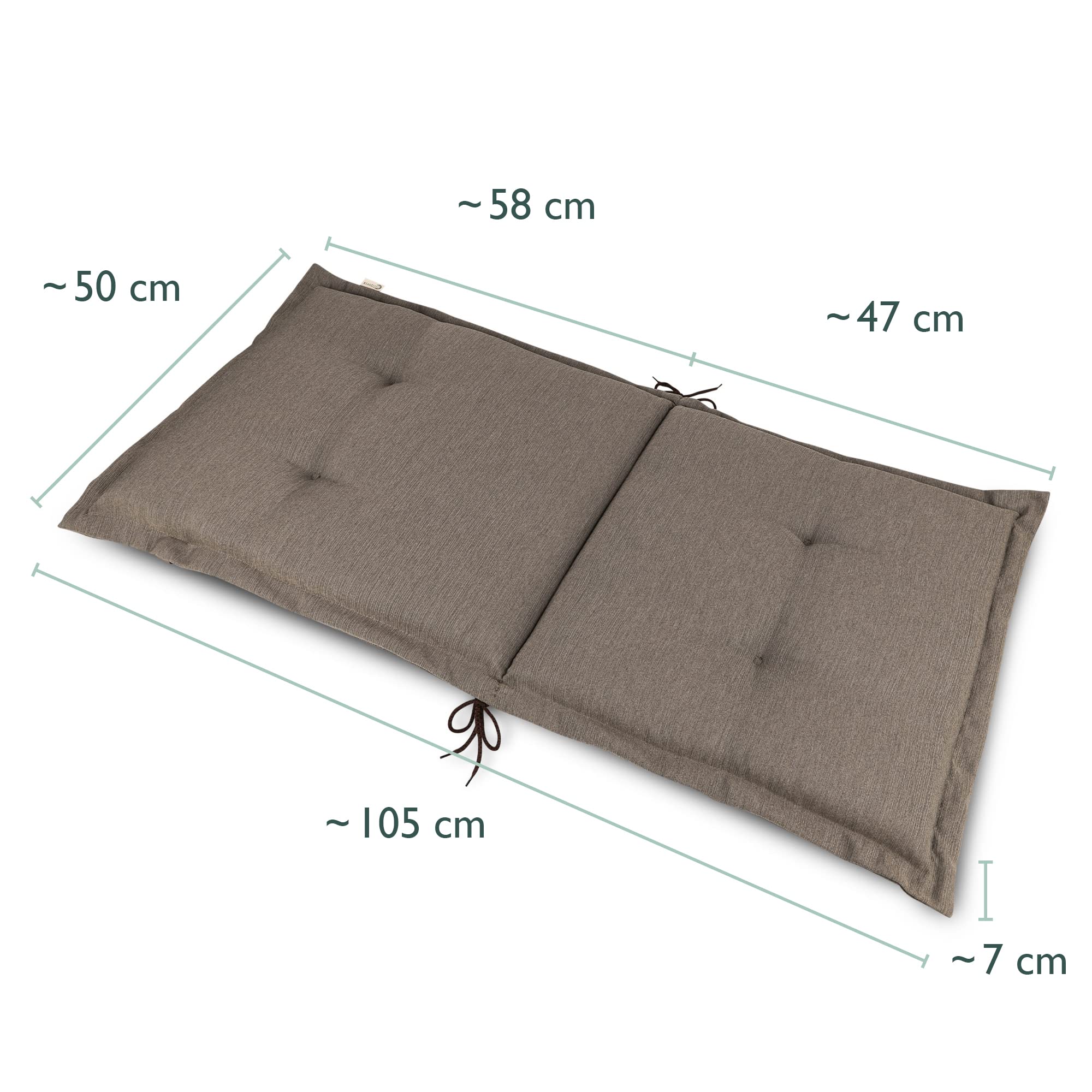 Beautissu Premium Gartenstuhlauflage Niedriglehner 105x50x7cm HighLux NL