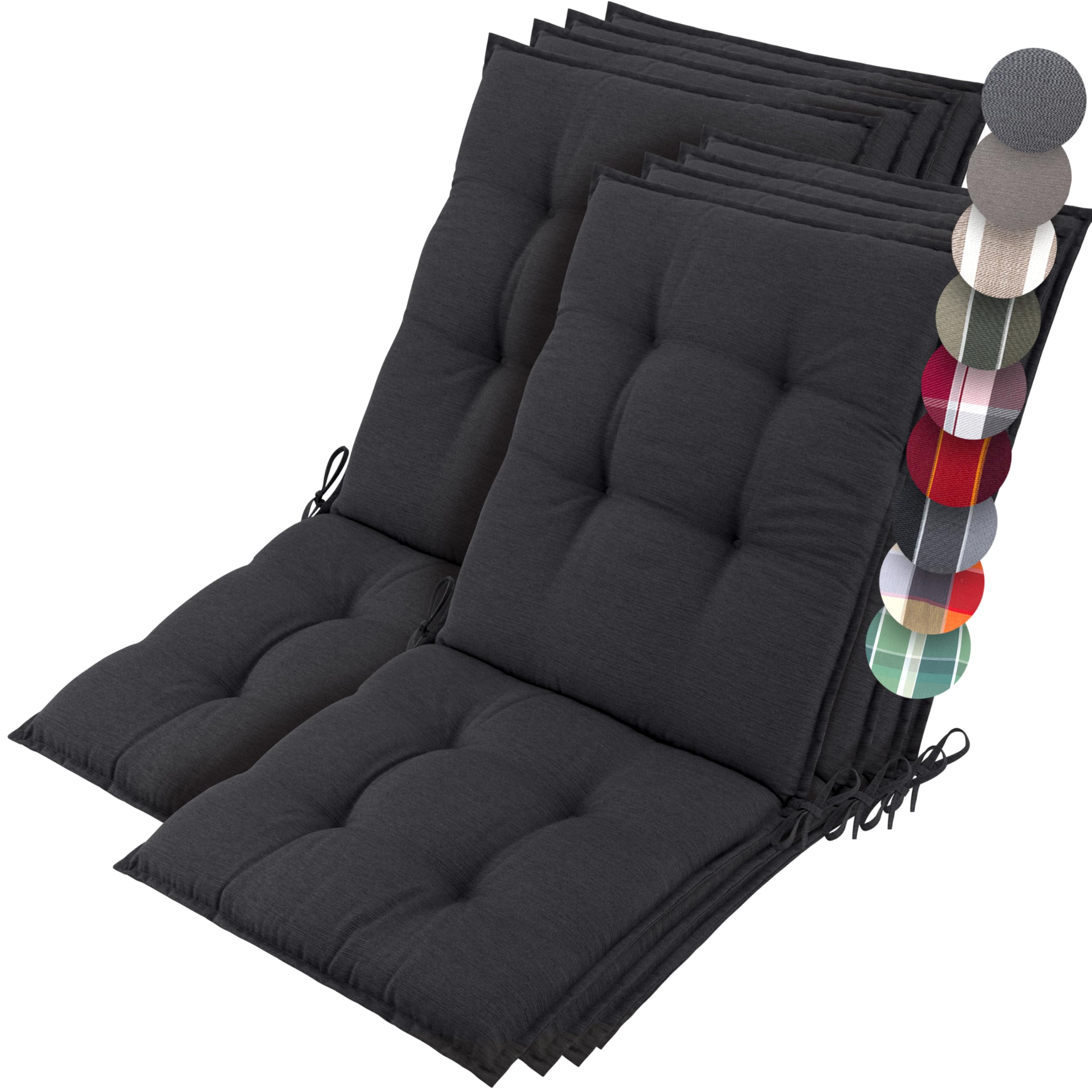 Beautissu Premium Niedriglehner Auflage Gartenstuhl 100x50cm Sun-NL