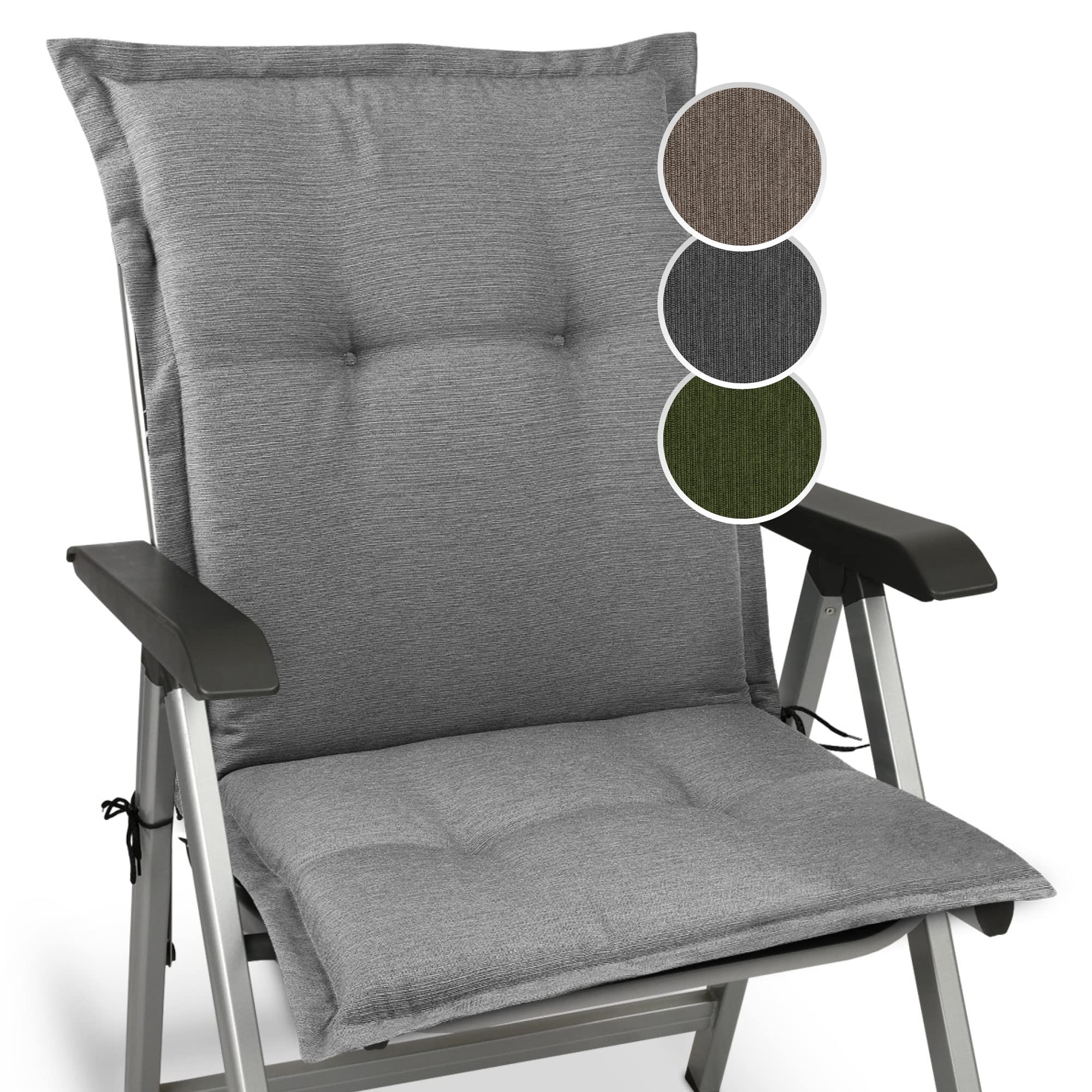 Beautissu Premium Gartenstuhlauflage Niedriglehner 105x50x7cm HighLux NL