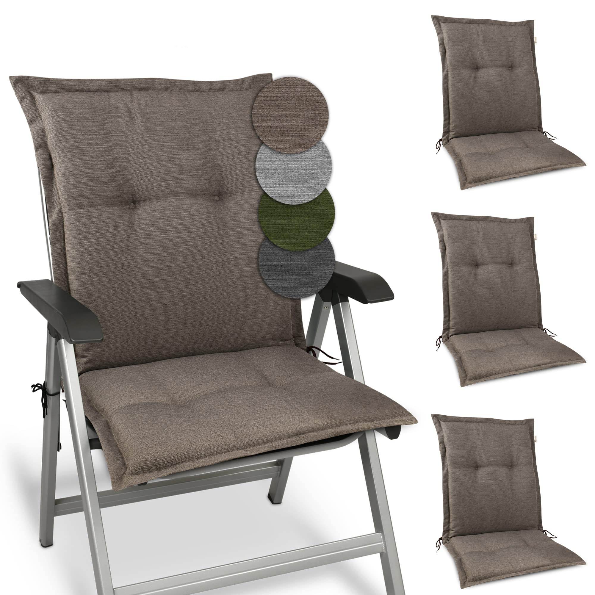 Beautissu Premium Gartenstuhlauflage Niedriglehner 105x50x7cm HighLux NL