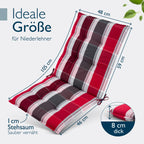 Beautissu Premium Niedriglehner Auflage Gartenstuhl 100x50cm Sun-NL