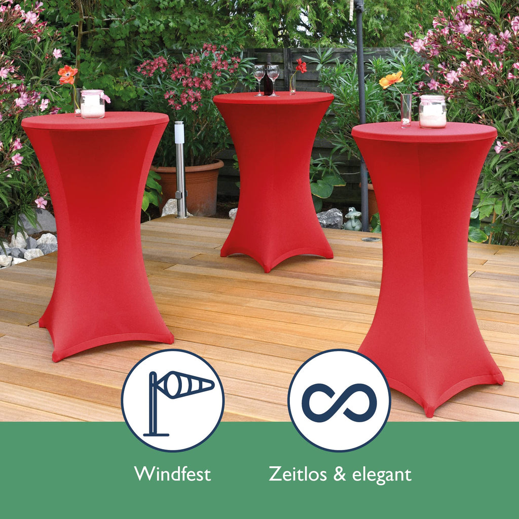 Beautissu 2er Set Stretch Stehtisch Husse Stella