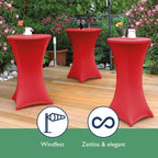 Beautissu 2er Set Stretch Stehtisch Husse Stella