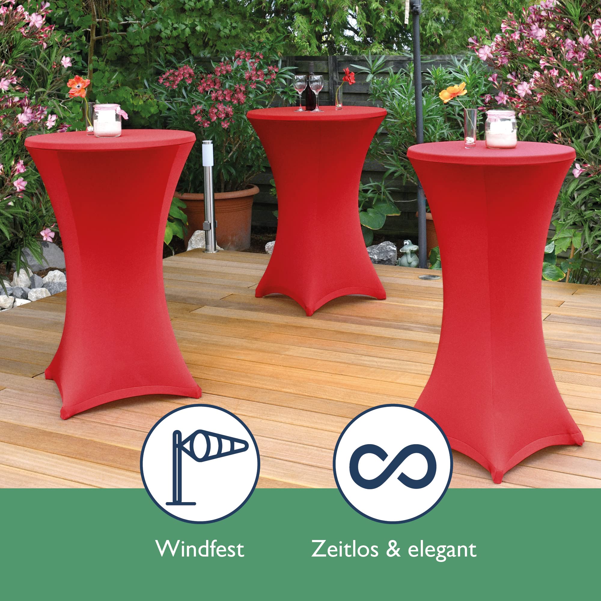 Beautissu 2er Set Stretch Stehtisch Husse Stella