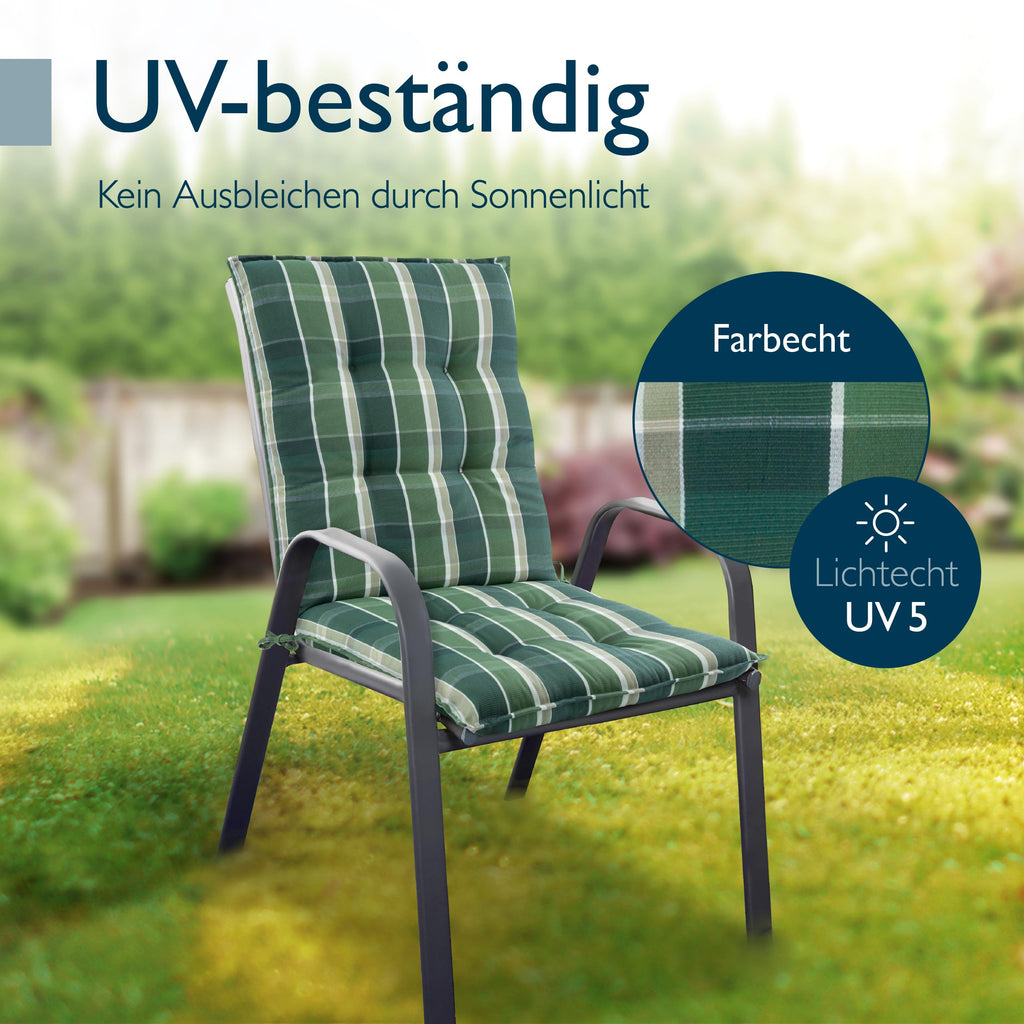 Beautissu Premium Niedriglehner Auflage Gartenstuhl 100x50cm Sun-NL
